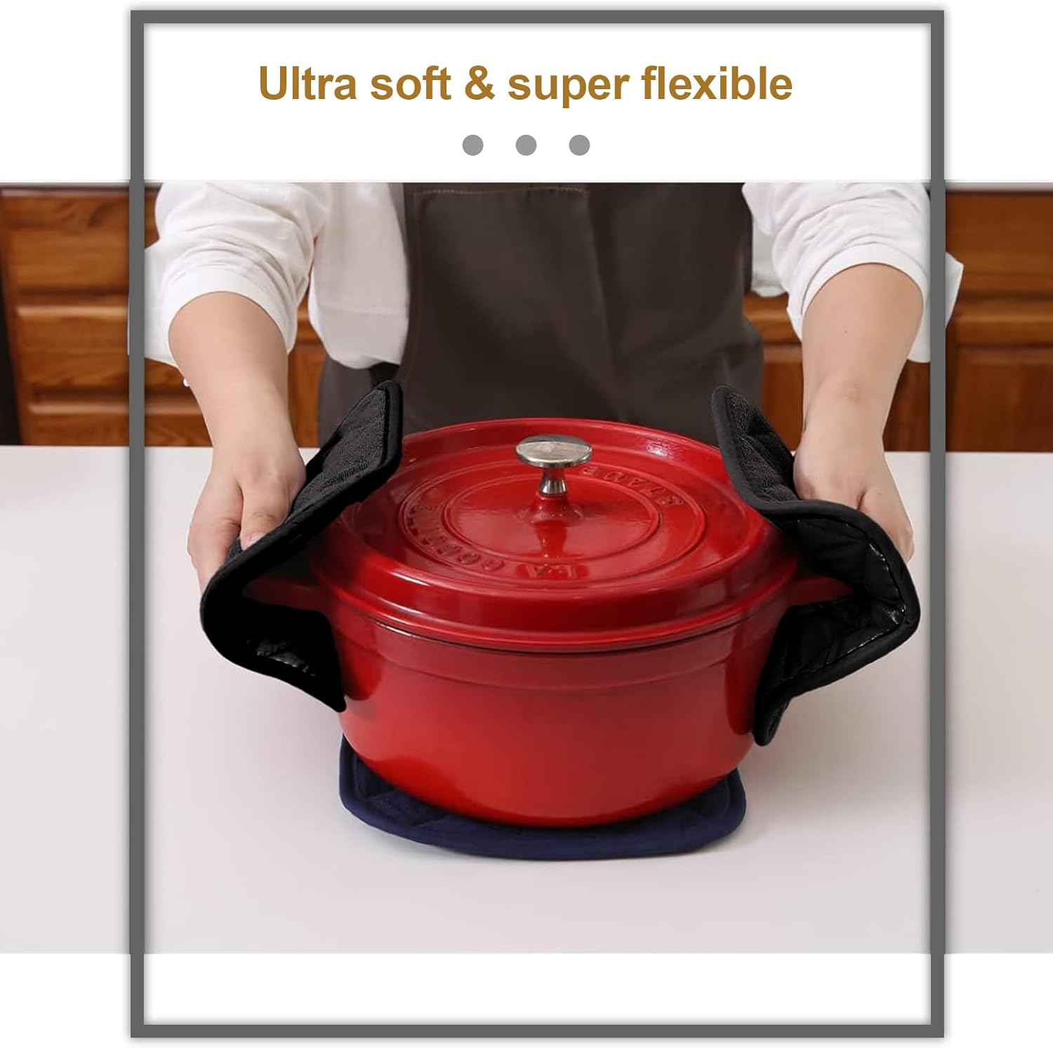 4 Pack Pot Holders for Kitchen Clearance, Hot Pads for Kitchen, Countertops, Oven Pot Holders Bulk, Potholders Sets for Kitchens Heat Resistant, Gripper Pad image number 3