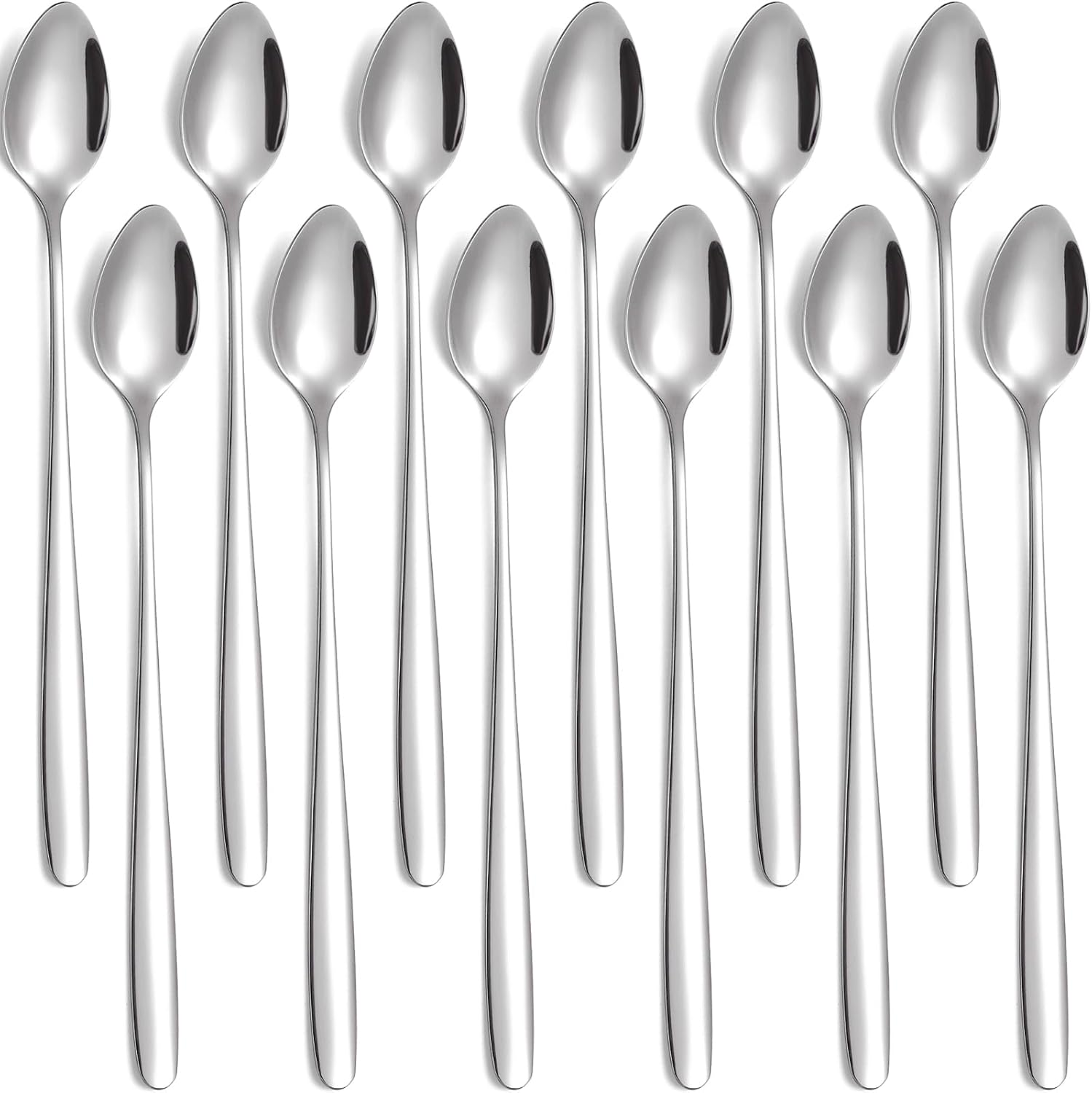 Tiokin Long Handle Teaspoons, 19.8Cm Long Iced Tea Spoons, Stirring Spoon, Coffee Spoon, Ice Cream Spoon, Stainless Steel Teaspoons, Cocktail Mixing Spoon, Set of 4 image number 2