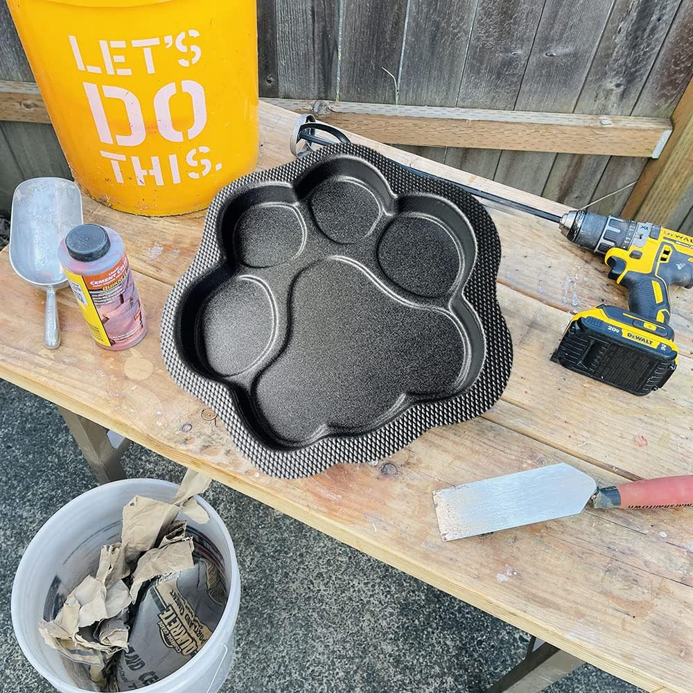 Made in USA Paw Print Mold, Dog Cat Paw Print Stepping Stone Mold, Dog Paw Mold, Concrete Cement Mold, Paw Print Garden Decor Mold, Textured Mold for Non-Slip Stepping Stones, 16 In image number 1