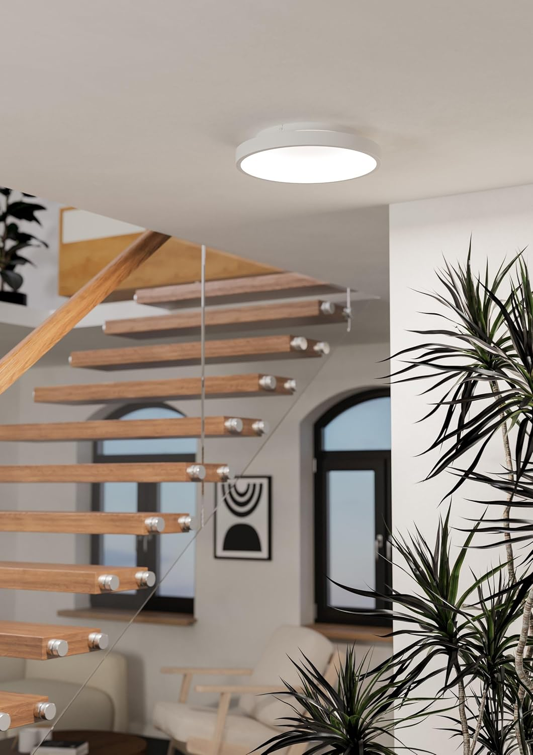 Eglo Connect.Z Smart Home LED Ceiling Light Loretello-Z, Dimmable, Zigbee, Matter, App and Voice Control Alexa, Warm to Cool White, RGB, White, &Oslash; 35 Cm image number 5