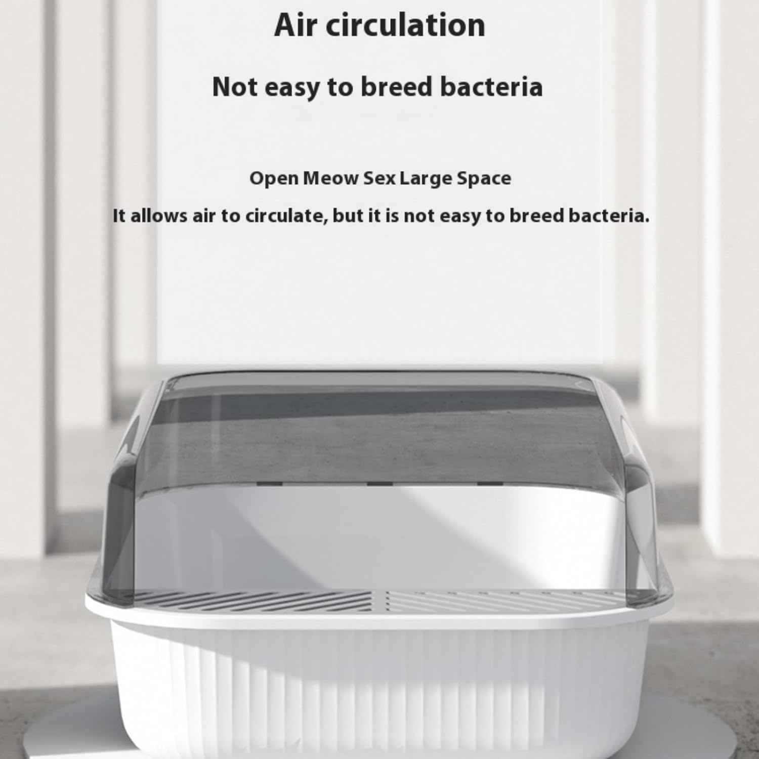 Open Top Cat Litter Box, Anti-Splashing Large Cat Litter Pan, Semi-Closed Removable Cat Cleaning Basin Kitten Toilet with Litter Sifting Scoop and Sides for Small & Medium Size Pets (Herb Green) image number 3