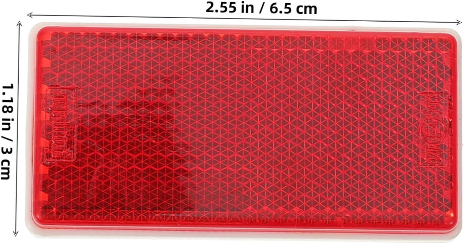 Rectangular Adhesive Reflector for Trucks and Trailers Red Vehicle Safety Reflective Strip Resistant to UV and Weather Versatile Side Marker for Cars Motorcycles and Gate Posts image number 4