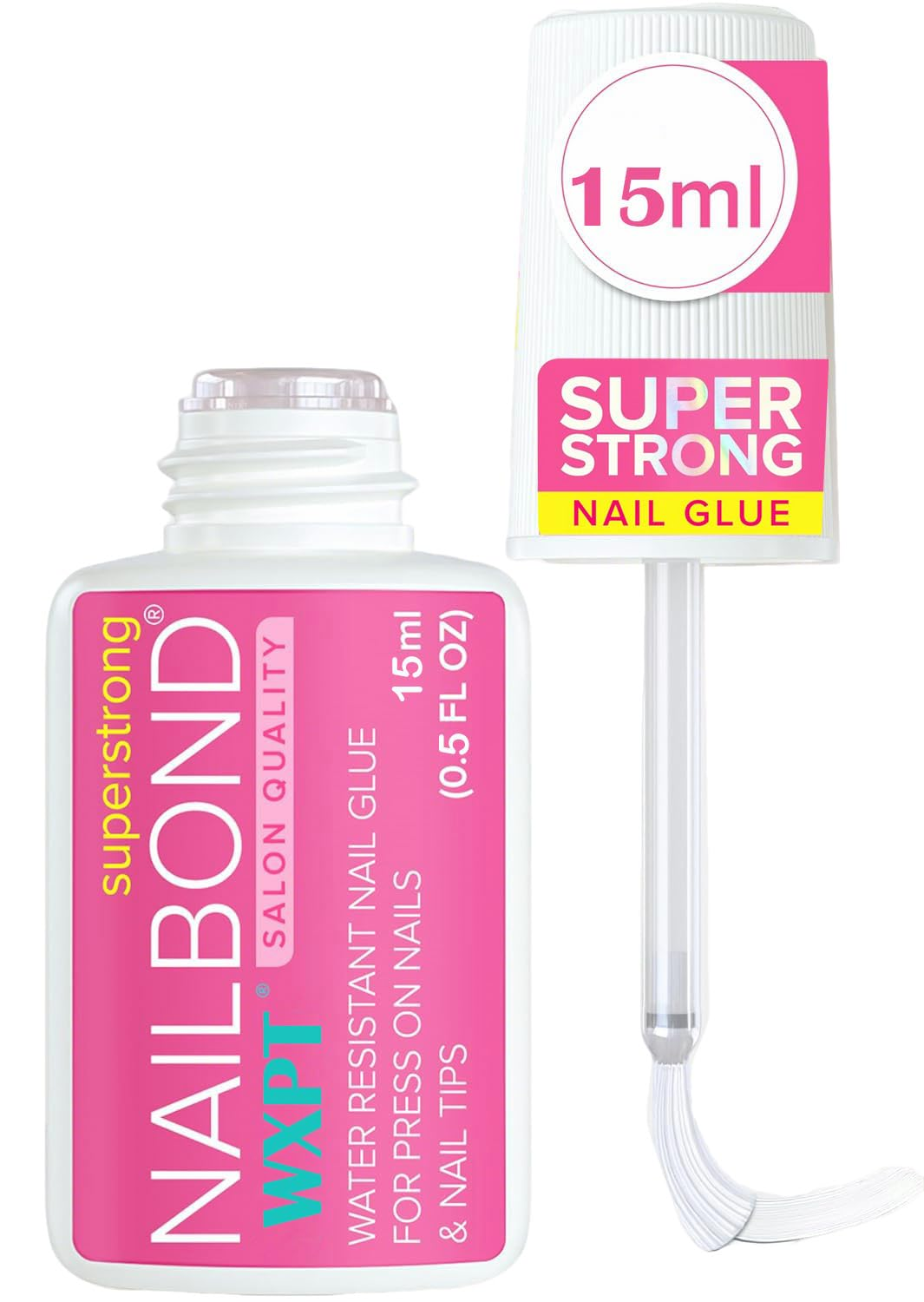 WANXINPT Press-On Nail Glue: Super Strong Brush-On Nail Glue for Acrylic and False Nails, Long-Lasting and Quick-Drying, No UV Required, Salon Quality, Suitable for Beginners DIY Home (15Ml) image number 4