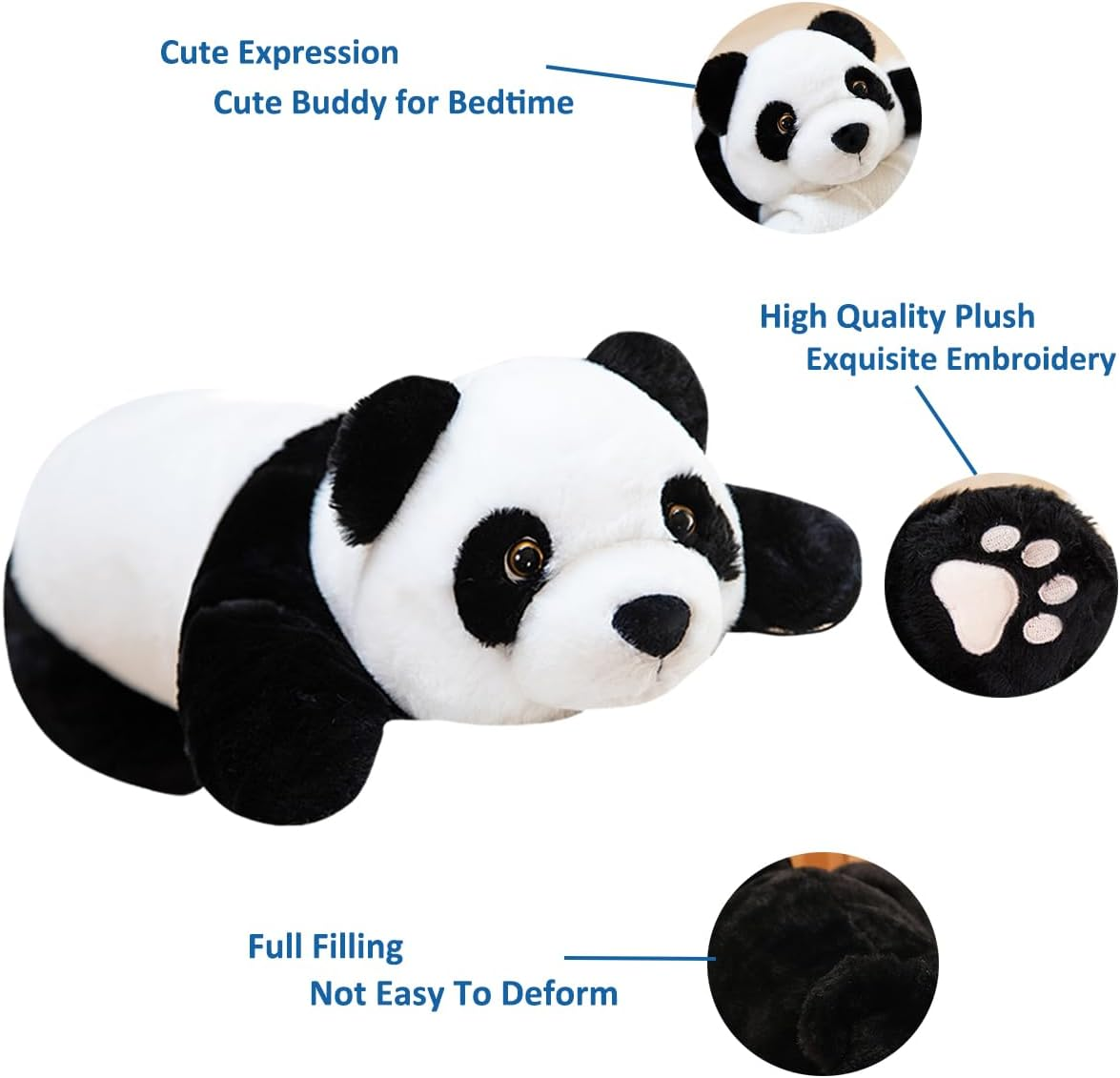 Doireum Panda Giant Weighted Stuffed Animal, 2.87Lbs Cute Big Panda Plush Hugging Pillow Toy for Boys Girls Valentine Christmas, 39.3 Inch image number 3