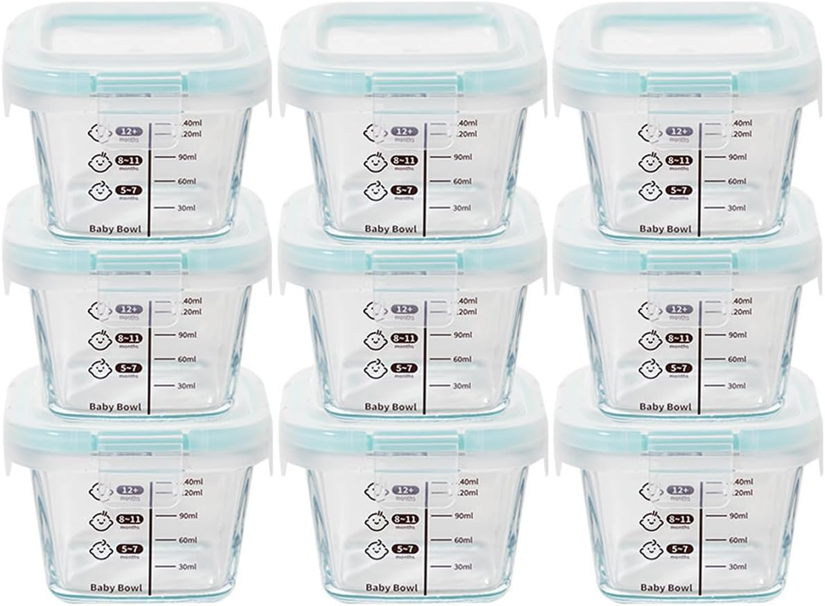 Blissify High Borosilicate Glass Baby Food Storage Containers,160Ml Baby Food Jars with Airtight Lids Leak-Proof, Small Meal Prep Clear Jar, Microwave Dishwasher Freezer Safe