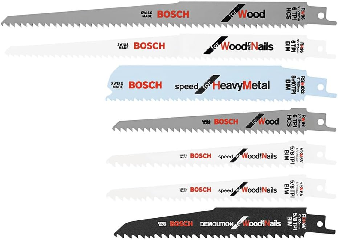 Bosch RAP7PK 7-Piece Reciprocating Saw Blade Set