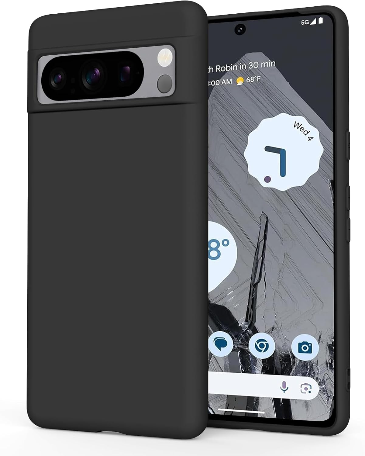 Silicone Case for Google Pixel 8 Pro Case(2023), Ultra Thin Flexible Premium Rubber Full Body Protection Anti-Fingerprint Dust-Proof Shockproof Anti-Scratch for Pixel 8 Pro Cover