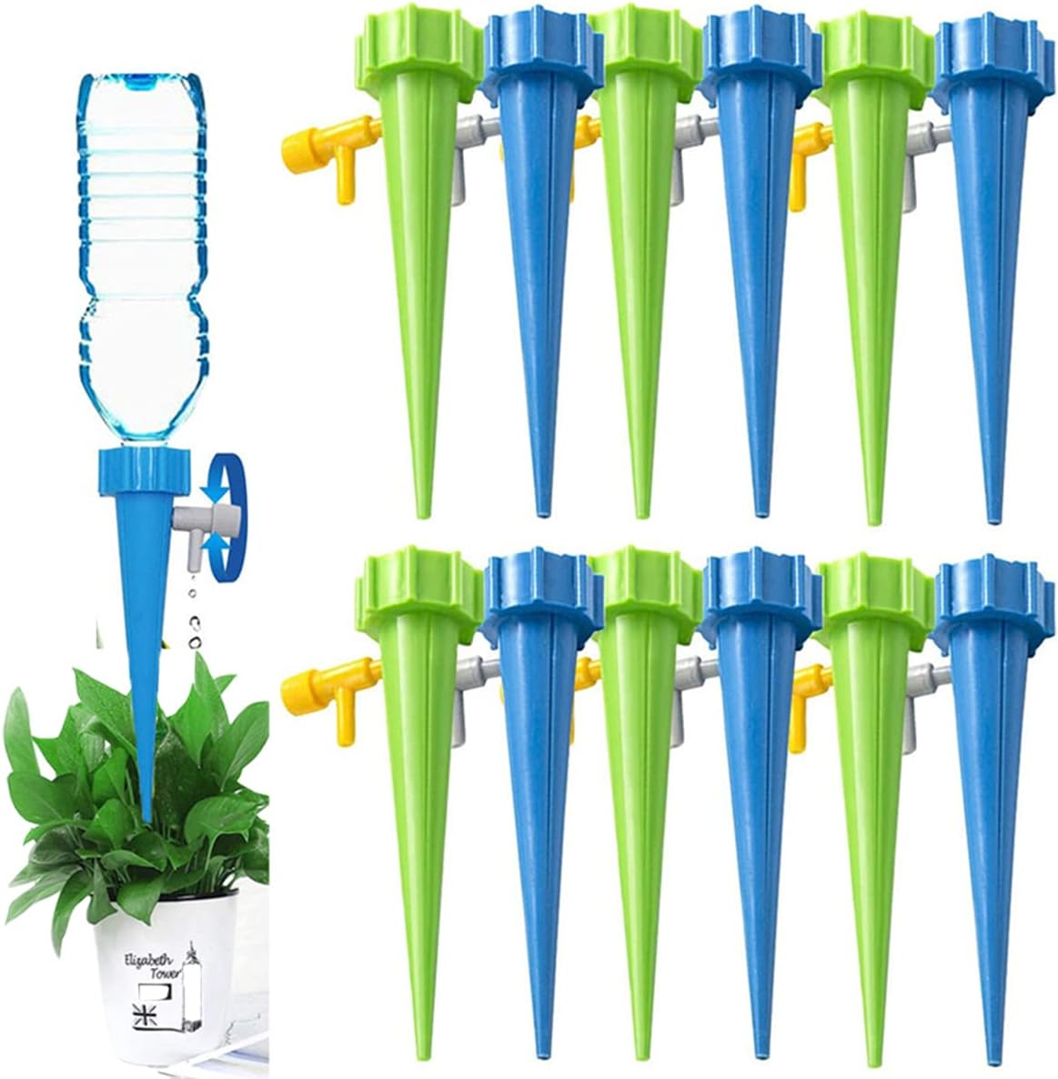 20 Pack Self Watering Spike, Plant Watering Globes Garden Automatic Watering Tool, Automatic Drip Irrigation Self-Watering Stakes Moist Roots for Houseplant image number 6