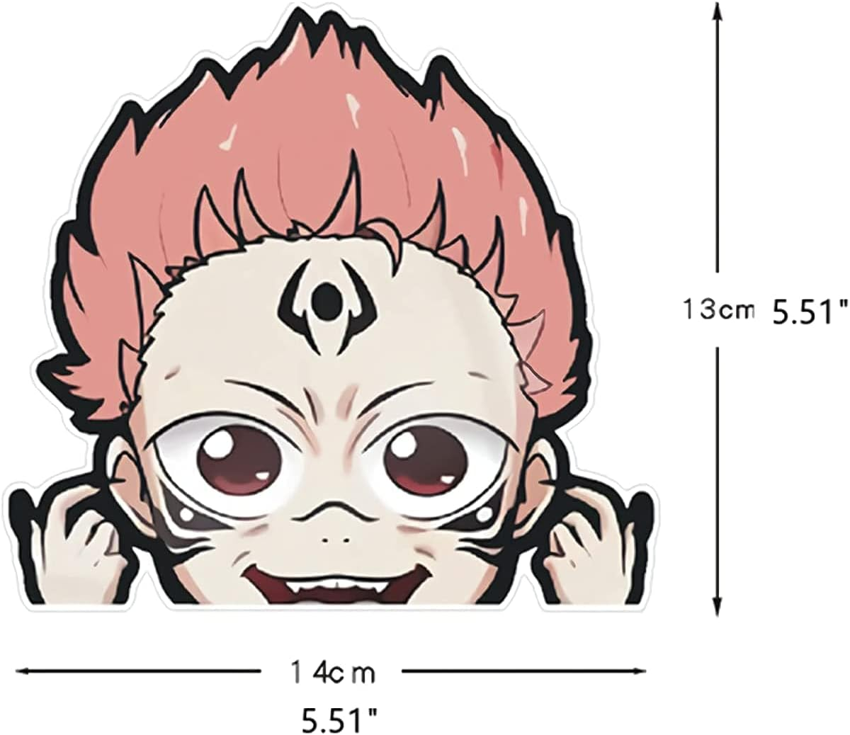 4 Pcs 5.11" Jujutsu Kaisen Japanese Anime Stickers and Decal Sticker Gojo Satoru Yuji, Megumi Ryomen for Car Window Door Bumper Laptop Water Bottle Motorcycle Tablet Cellphone Decoration