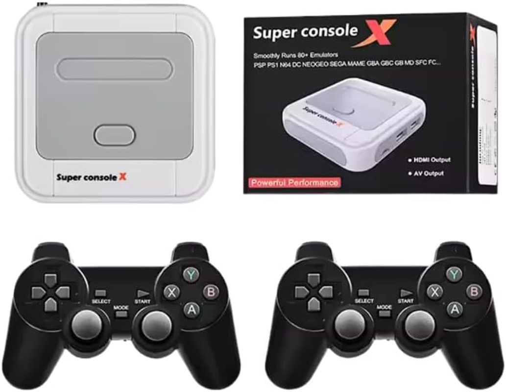 Console X &ndash; Built-In 30,000+ Retro Games, 4K HD Video Game Console with Dual Wireless Controllers, Supports Ps1/N64/Arcade Classics image number 1