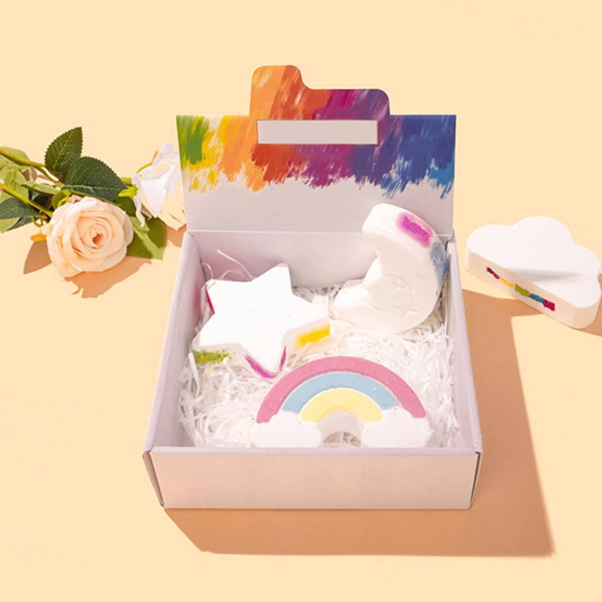 BUTIFULSIC 4Pcs Salt for Bathing Essential Oil Bath Supply Shower Steamer Cloud Shaped Bath Bubble Bathing Bubble Bathing Salt Small Bath Salt Sea ​​Salt image number 2