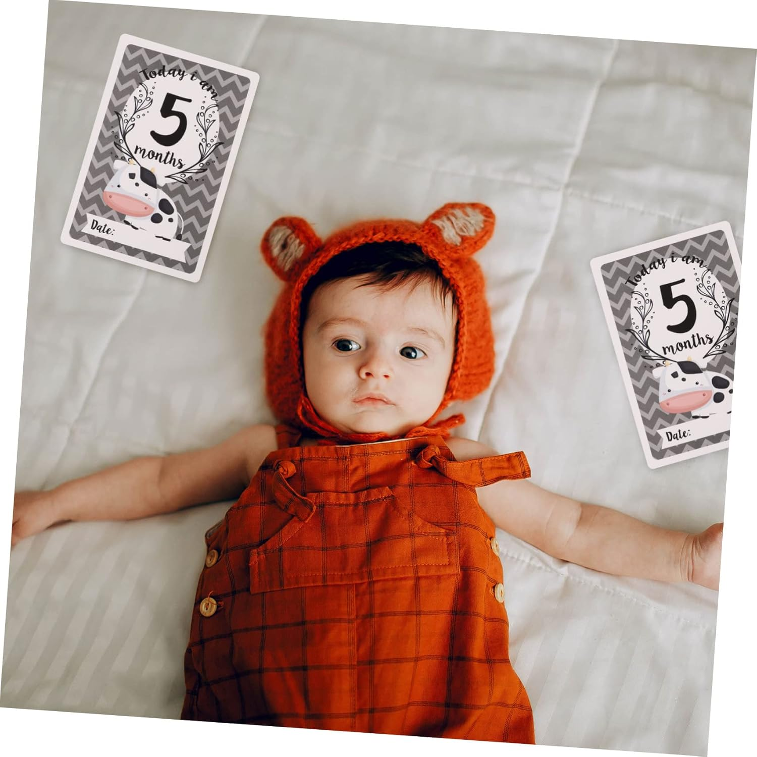 12Pcs Animal Milestone Cards Newborn Milestone Cards Monthly for Photography Boy Gifts