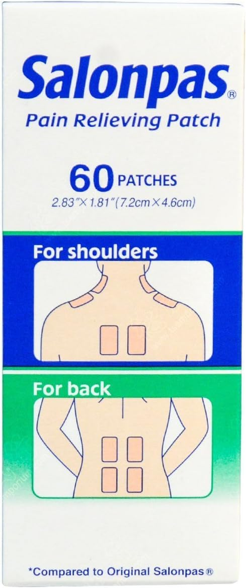 SALONPAS Pain Relieving Patch 2.83X1.81 60 Patches (60 Patches) image number 2