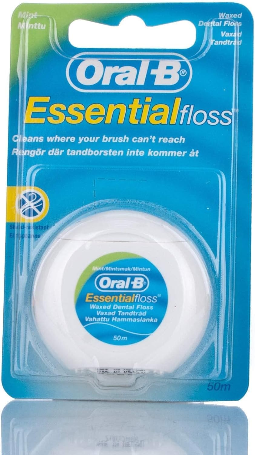 Oral-B Essential Waxed Mint Floss, 50 M, Pack of 6