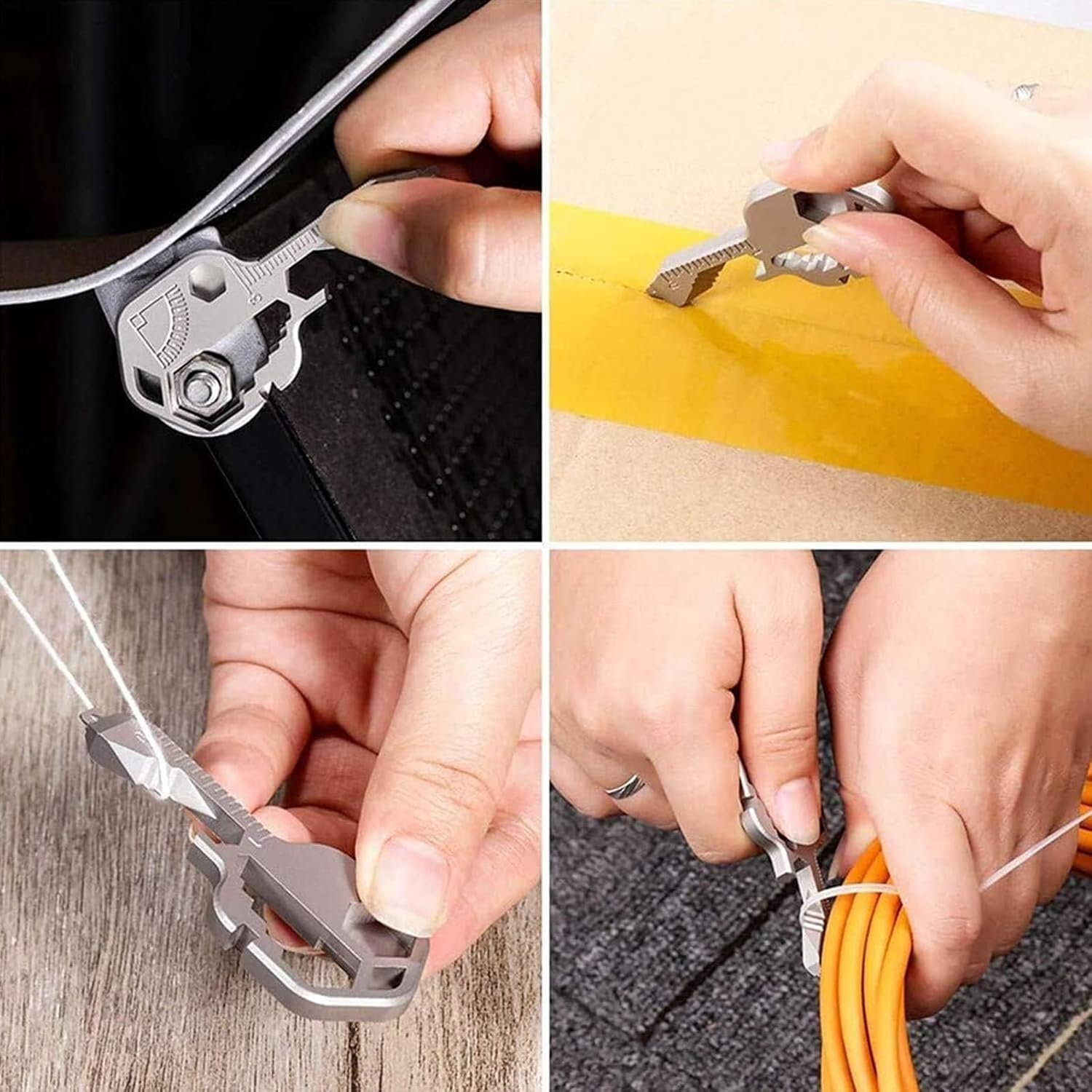 Rhoyee 24-In-1 Multi Tool Key &ndash; Stainless Steel EDC Keychain Tool with Screwdrivers, Wrenches, Bottle Opener, Box Cutter &ndash; Compact Pocket Tool for Travel, Camping, and Everyday Use image number 5