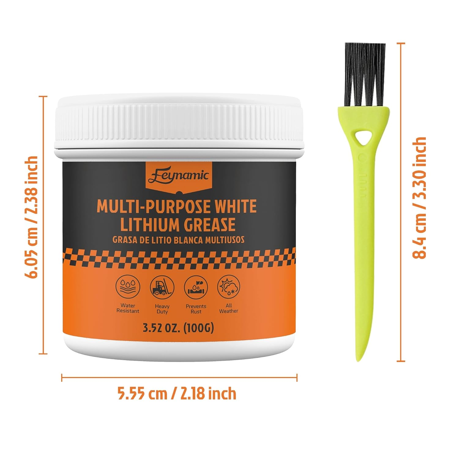 Multi Purpose White Lithium Grease 3.52 Oz for Automotive Brake Calipers Door Hinges Bike Bearings Tracks High Temp Heavy Duty NLGI 2 Lubricant Protects against Rust and Corrosion (100G) image number 3