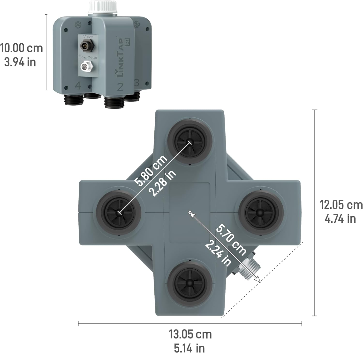 Linktap Q1 4-Zone Wireless Water Timer & Gateway, 4 Separate Ports, 4 Built-In Flow Meters, Equals Four G2S Smart Hose Timers, Easy Install & Use image number 1