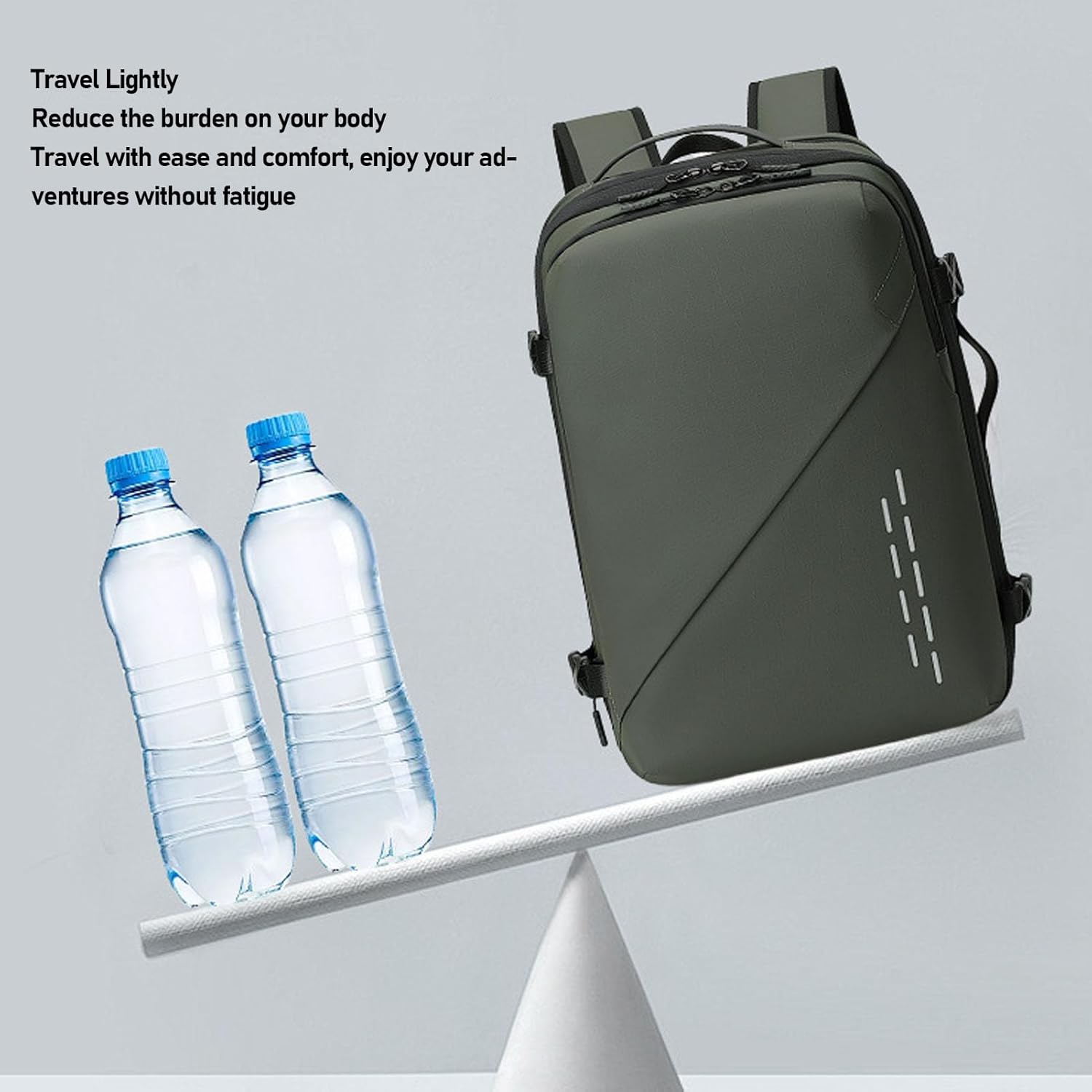 Focket Vacuum Backpack, Large Capacity Expandable Water Proof Laptop Backpack with Adjustable Chest Strap and Reinforced Handles, for Travel Business Trip Daily Use (Green) - Black image number 2