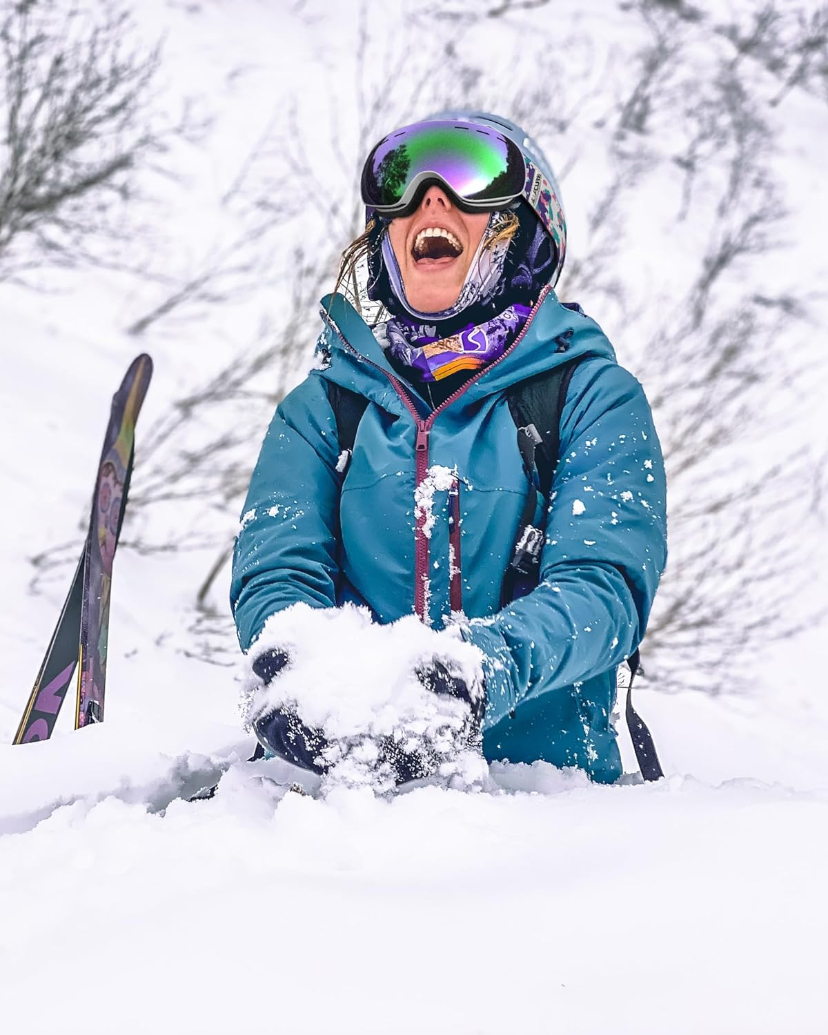 ACURE Ski Goggles, OTG Frameless Snow Snowboard Goggles of Dual Lens with anti Fog & UV400 Protection for Men, Women, Youth image number 2