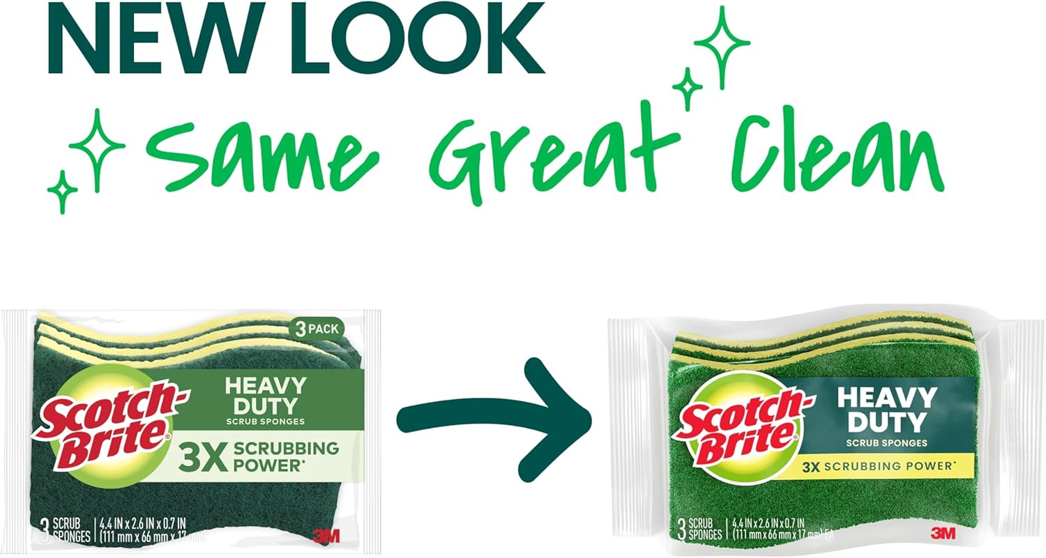 Scotch-Brite Heavy Duty Scrub Sponge, 4 Count (Pack of 6) image number 6