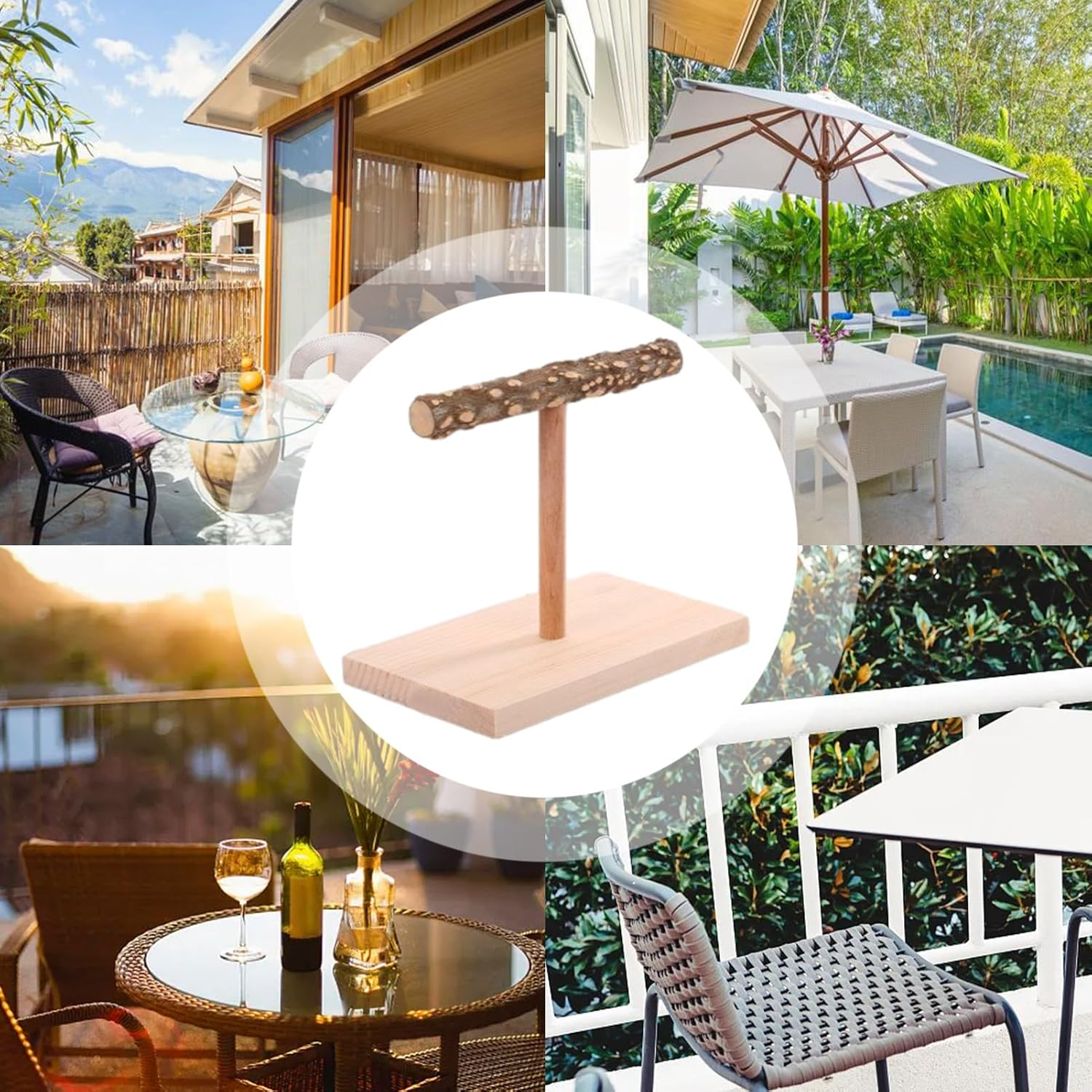 Bird Stand - Endable Bird Platform T Shape, Games Training Station, Pet Training Rack, Tabletop Parrot Toy | Bird Stand with Sturdy Handle for Cockatiel Macaw Tiger Indoor