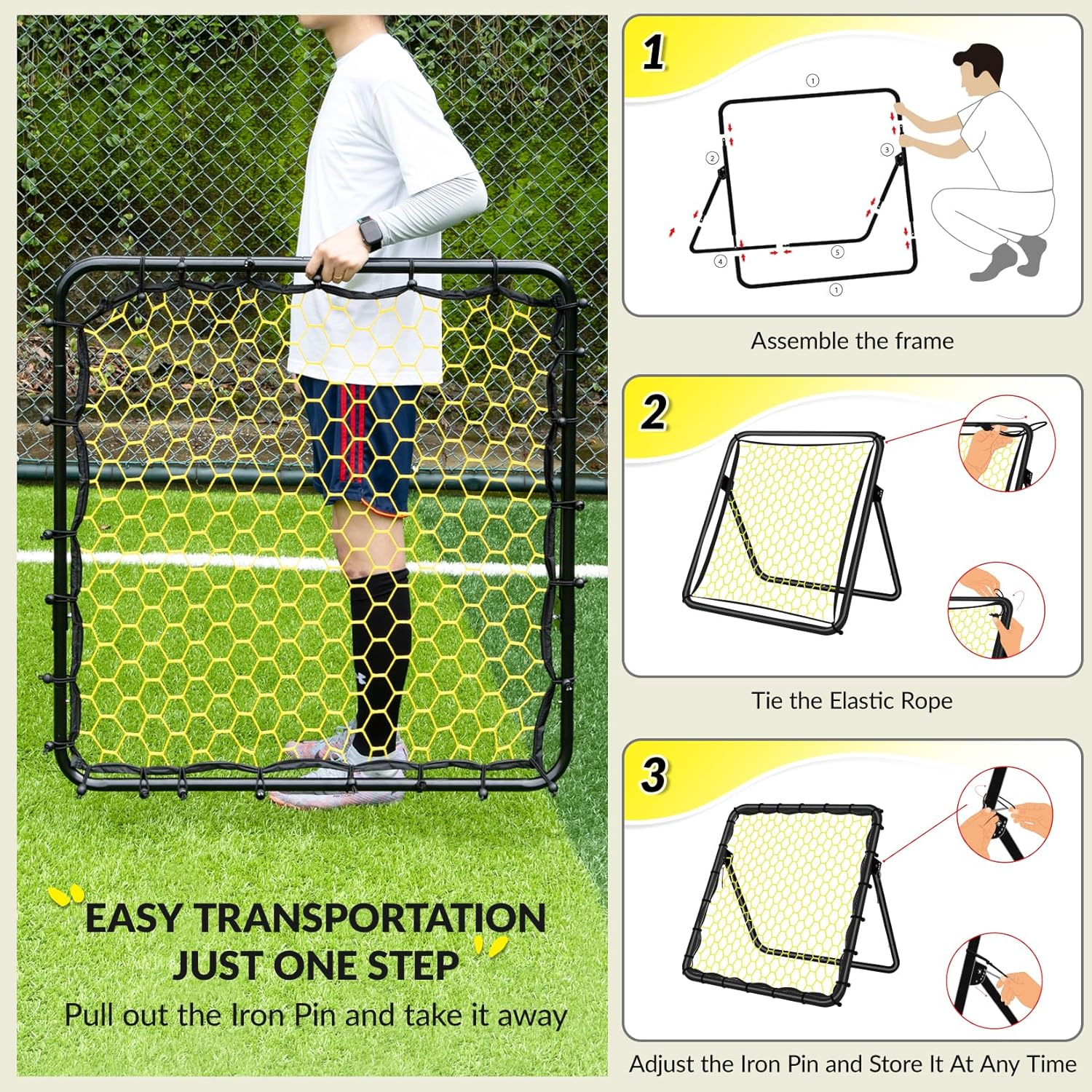 Happy Jump Portable Soccer Rebounder Net for Soccer Training Practice