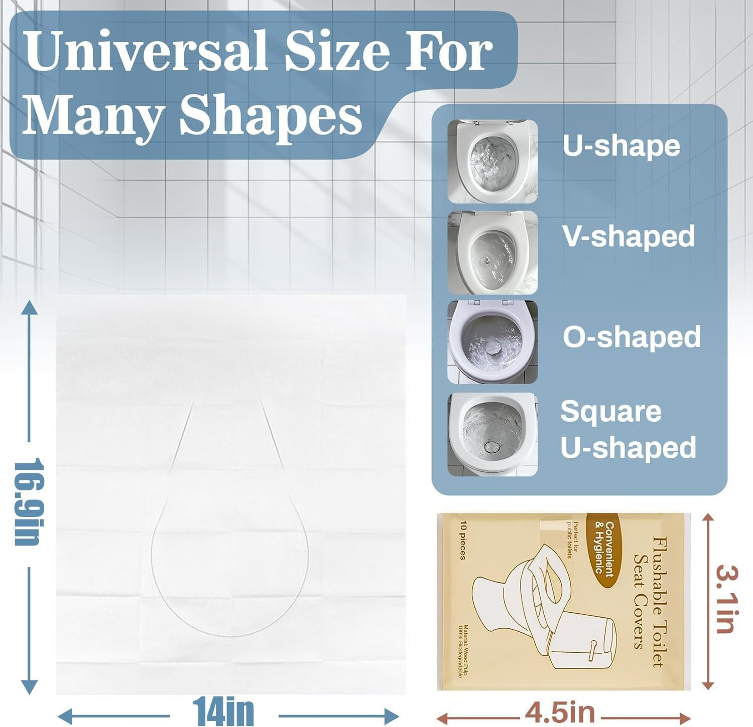 120 Pcs Disposable Toilet Seat Covers,Flushable Paper Toilet Seat Cover with Individually Wrapped,Portable Disposable Travel Toilet Seat Covers for Travel,Public Restrooms,Airplane,Camping,Road Trips image number 4