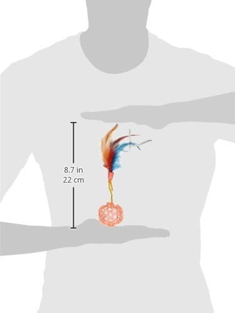 JW Pet Cat Action Lattice Ball W/Tail, Assorted Colours (0471062) image number 1