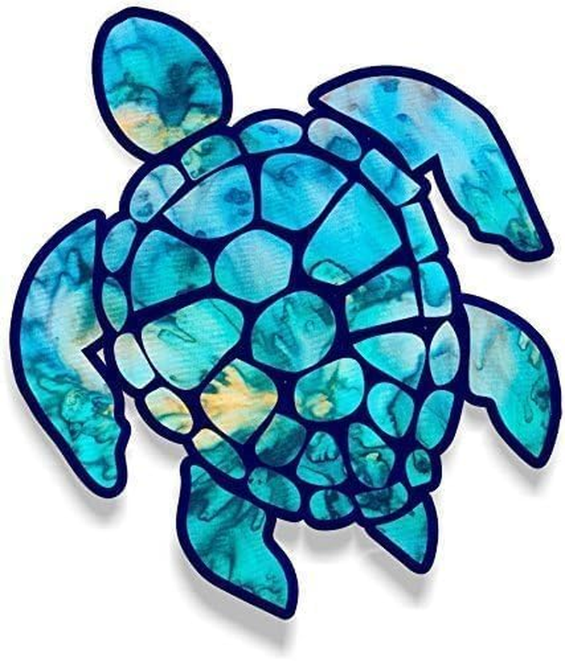 STICKY DUDE Sea Turtle Sticker Vinyl Waterproof 5 Inches, Yeti Cup Cooler Box Decal Car Laptop Wall Window Bumper (Blue) - Pink image number 1