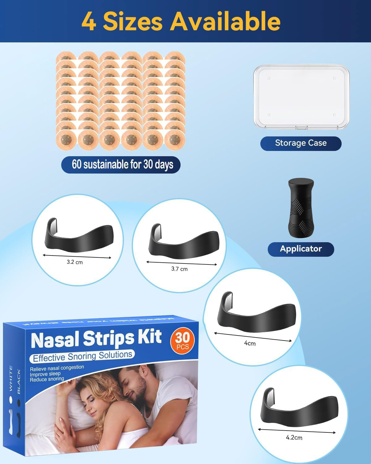 Magnetic Nose Strip with Storage Box 30 Pairs | anti Snoring Devices | for Better Breathing | Improve Sleep Quality | Skin Friendly | Sweat Resistant | Unisex image number 6