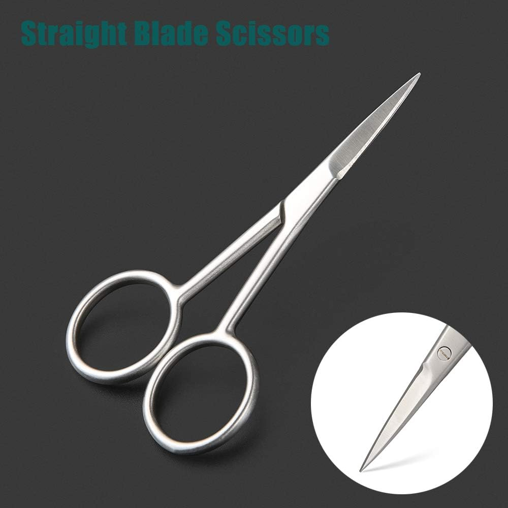 BEZOX 2Pcs Scissors Set - Sharp Nail Scissors, Cuticle Scissor, Eyebrow Grooming Scissors, Cuticle Cutters, Beard Trimming Scissors, Hair Cutting Scissors Professional for Women or Men image number 3