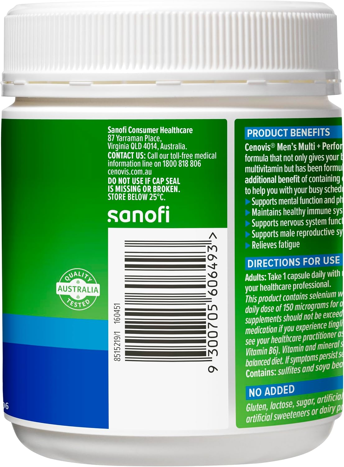 Cenovis Men&rsquo;S Multivitamin plus Performance Capsules 150 - Supports Energy Production, Healthy Immune System Function and Male Reproductive System Health image number 5