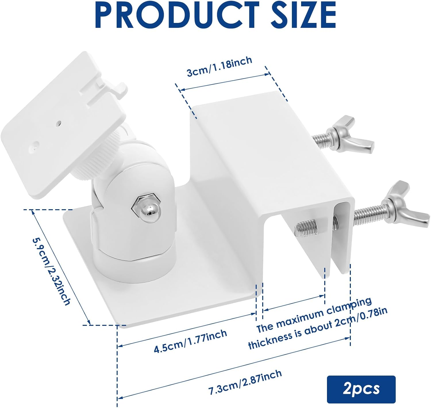 2Pcs Aluminum Adjustable Solar Panel Gutter Mount 360&deg; Rotating Universal Solar Panel Gutter Bracket Weatherproof for Indoor Outdoor image number 4