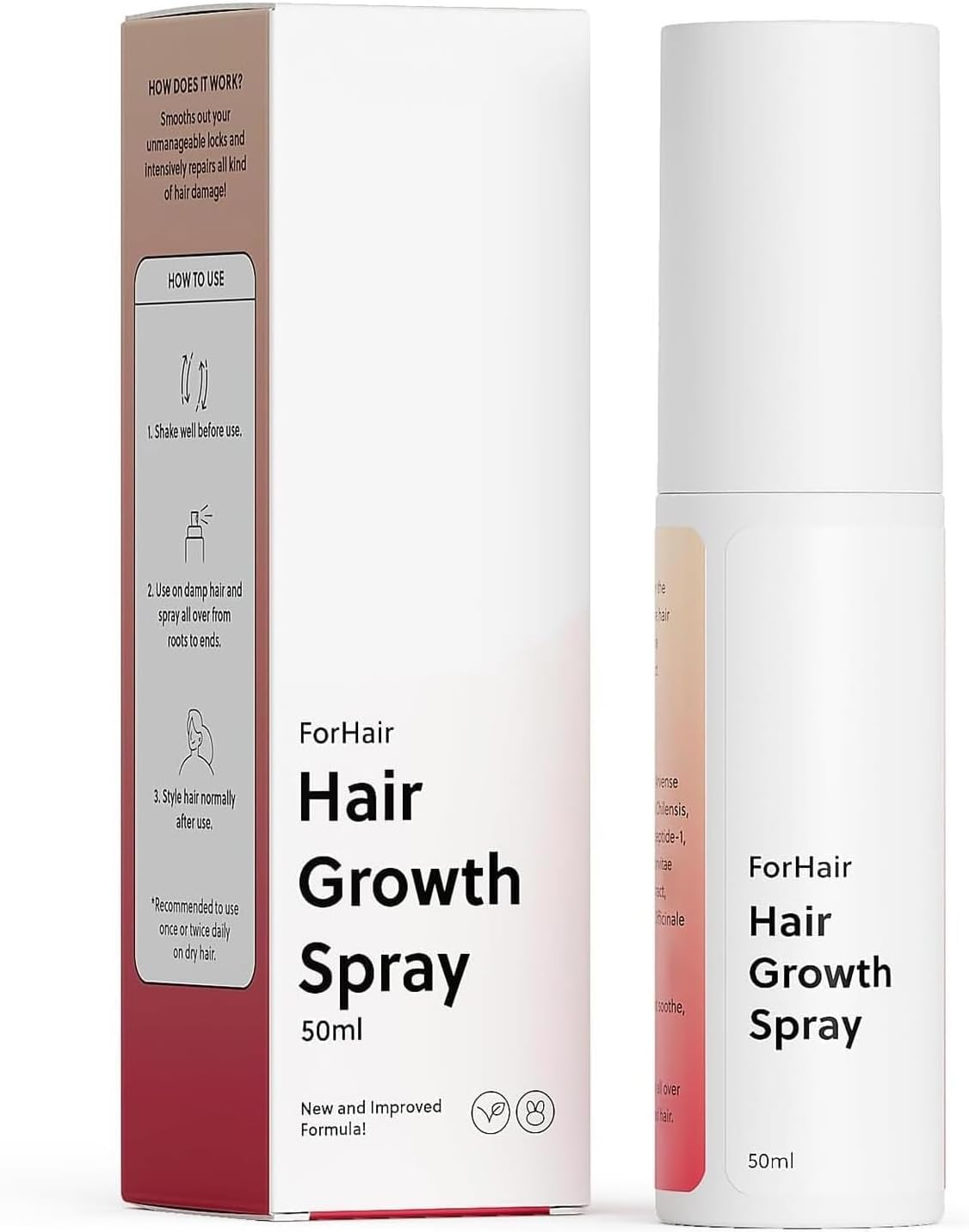 Hair Growth Oil Spray, Natural Hair Growth Oil, Non-Greasy, Damage Repair, Loss Prevention, Nourishes Hair & Scalp (2Pcs)