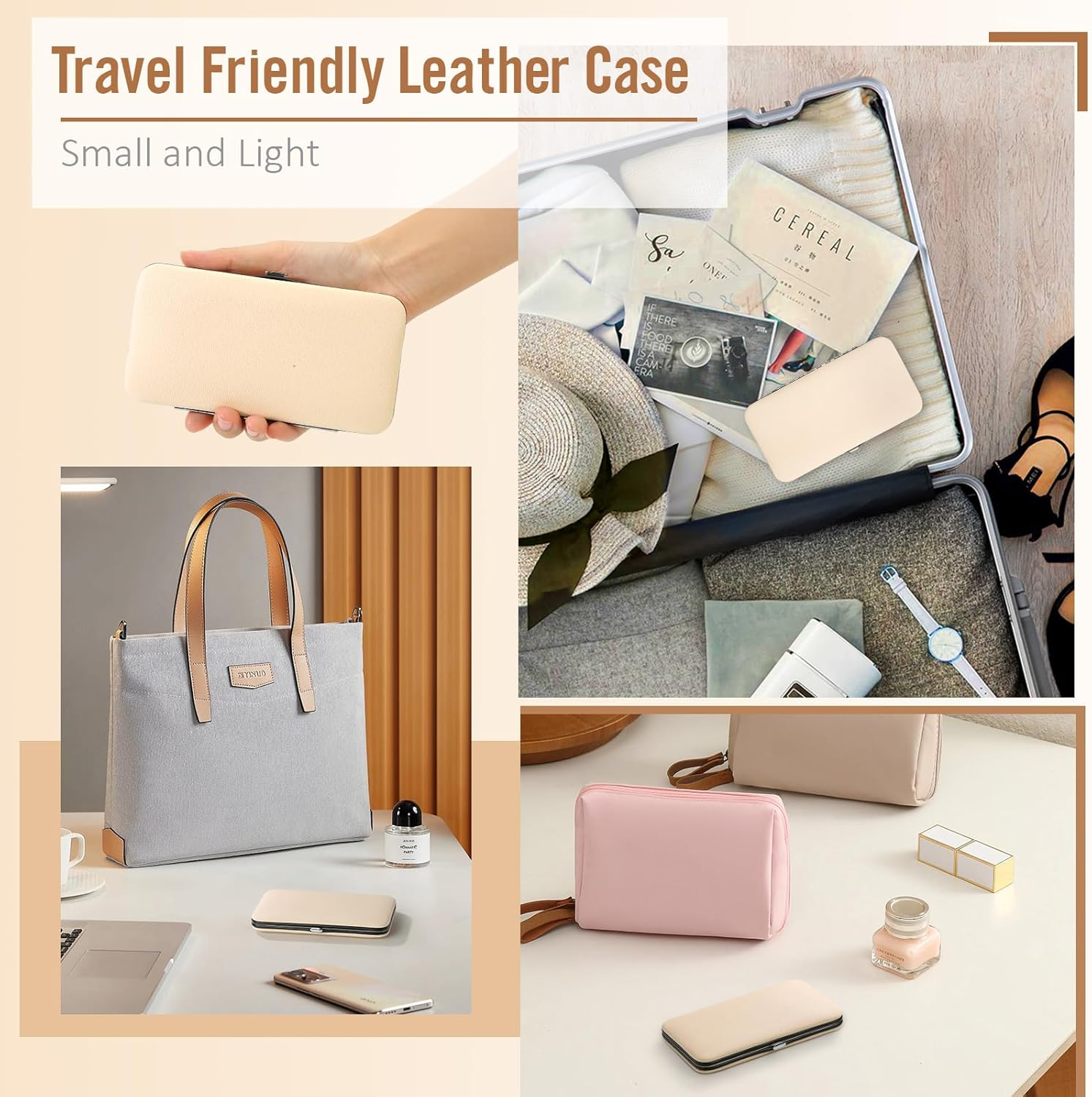 Nail Clippers Set Manicure Pedicure Kit - Manicure Set Women Professional Stainless Steel Pedicure Nail Clipper Tools Aceoce Travel Luxury with Grooming Travel Leather Rose Gloden-12Pcs image number 5