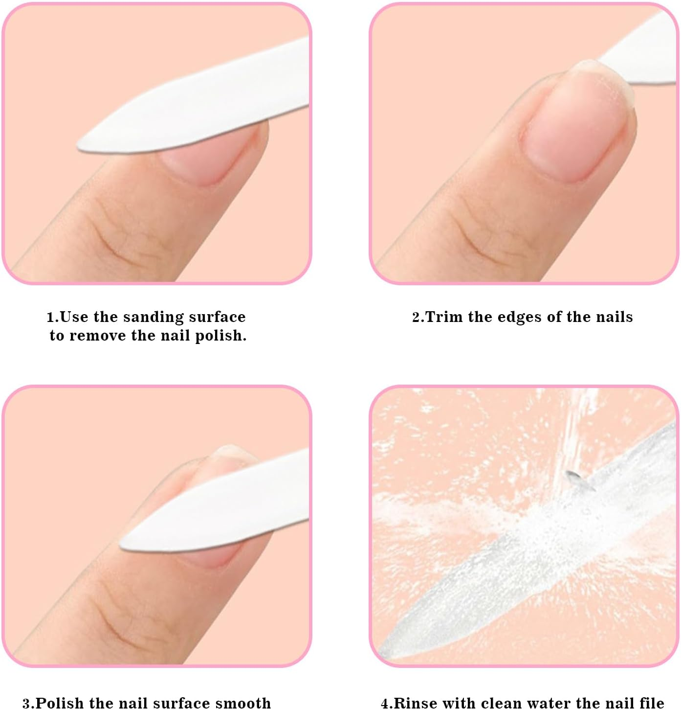 3 Pcs Nail File, Double-Sided Nail Buffer, Durable Nail Files, Suitable for Nail Shaping, Polishing, Manicure, Pedicure Home Professional Use image number 4