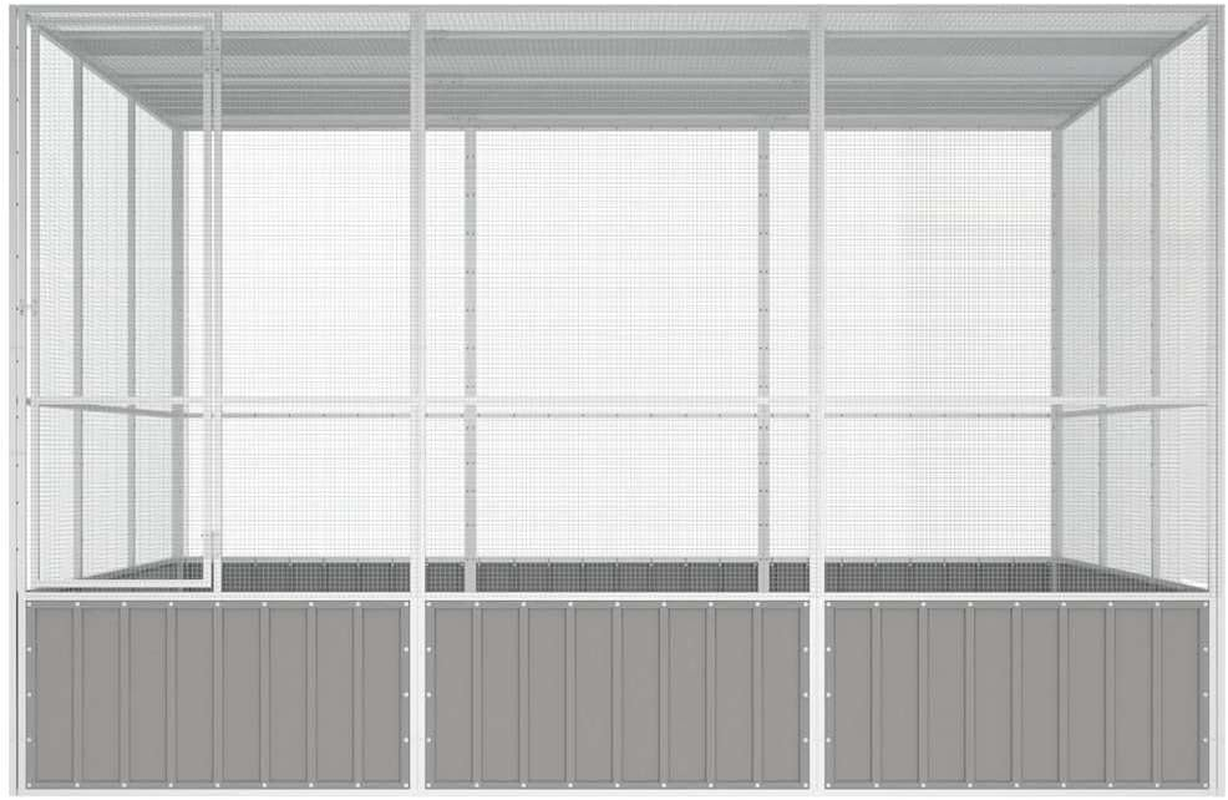 Bird Cage Grey 302.5X324.5X211.5 Cm Galvanised Steel Large Outdoor Aviary Pet Home image number 3