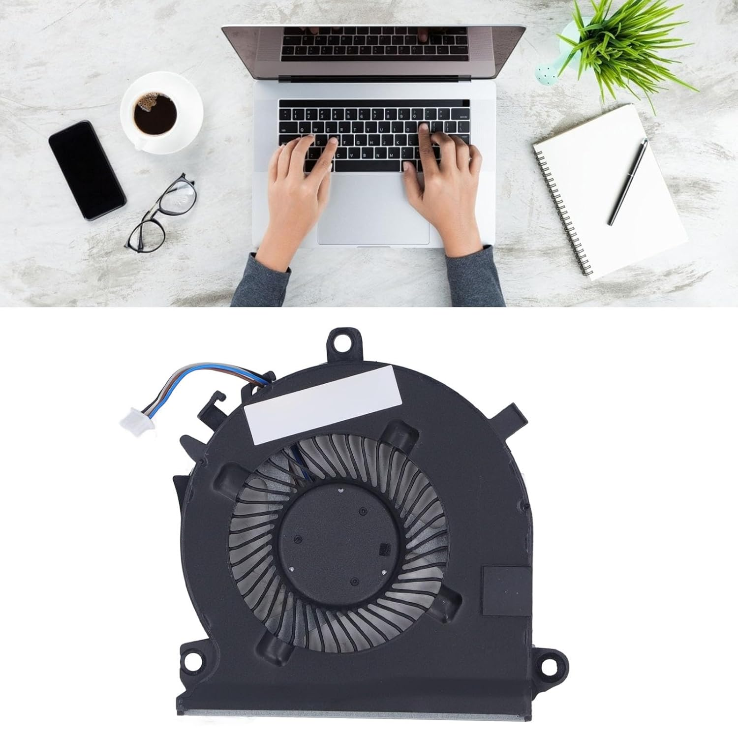 CPU Cooling Fan Replacement for for Pavilion Gaming 15 EC 16 a Laptop, 4Pin Power Connector, Fast Quiet Heat Dissipation Cooler Laptop CPU Fan, Simple Installation image number 1