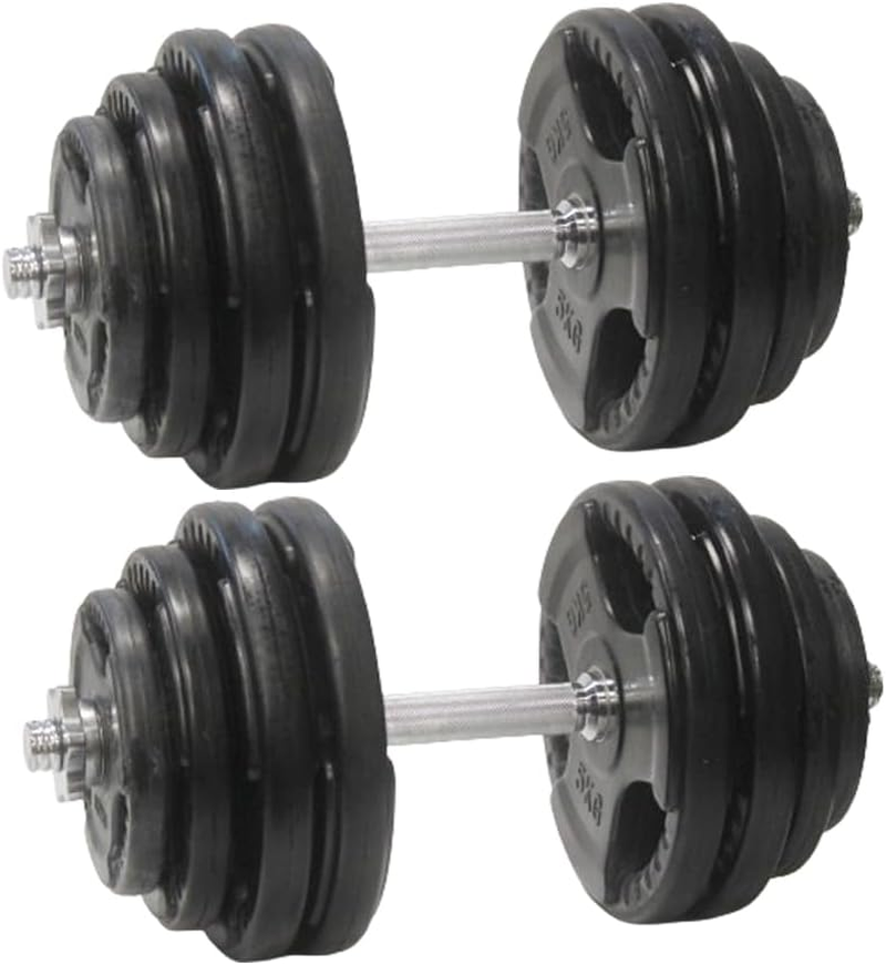 Adjustable Dumbbells Pair, 20KG-60KG Combined Weight, Premium Rubber Weights Set for Full Body Workout, Anti-Roll & Non-Slip Grip Home Fitness Equipment, Quiet & Floor-Safe Gym Weights - 40 Kg Dumbbells Set image number 6