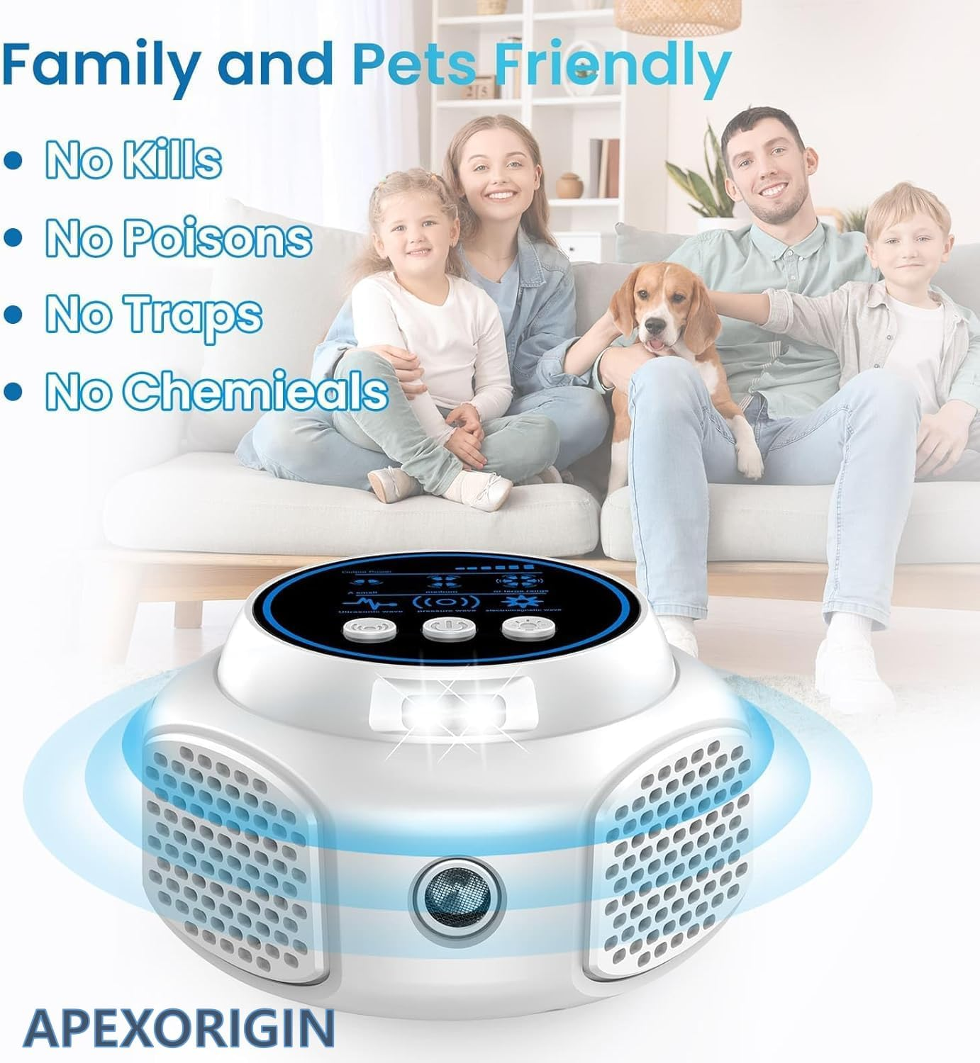 APEXORIGIN Rodent Repellent Ultrasonic Plug In, Mouse Repeller Indoor for Home, Electronic Rodent Deterrent, Rat and Squirrel Control Device, Home Garage Kitchen Attic (New White) image number 3