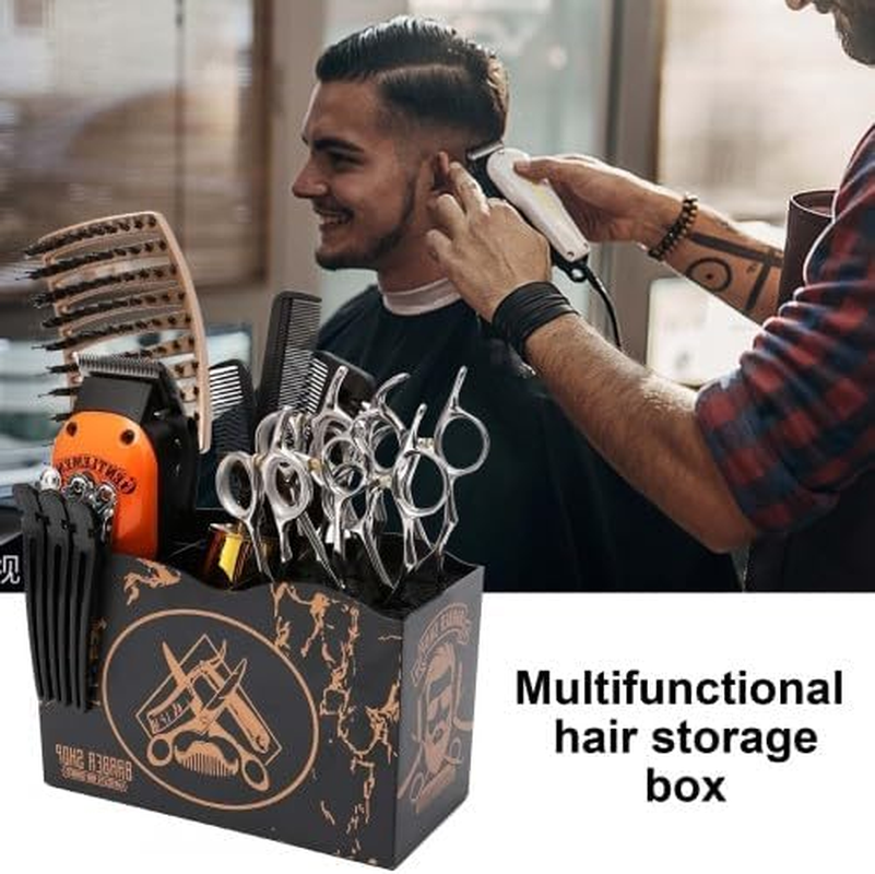 Hairdressing Scissors Holder Hairdressing Tool Storage Box, Multifunctional Scissors Storage Tool Haircut Organiser, Salon Hairdresser Scissors Holder Rack for Hairdressing Combs Clips Brushes image number 4