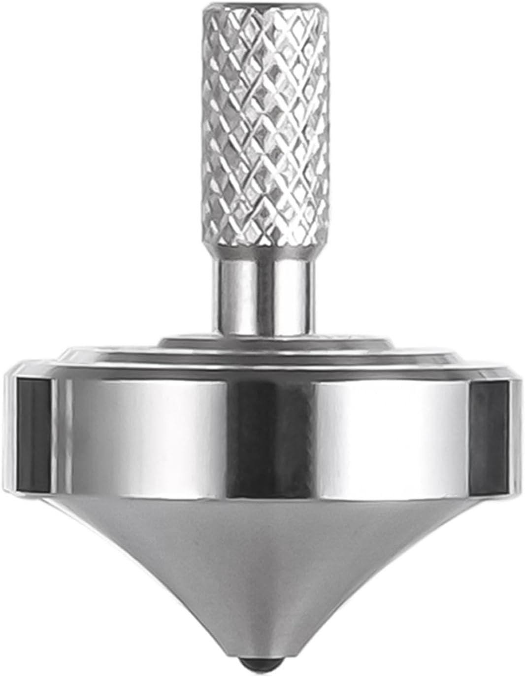 Stainless Steel Spinning Top,Precision Adult Kids Mini Desktop Gyroscope,Kill Time Reduce Stress Toys,Perfect Balance,Bottom Inlaid Super Hard Durable Silicon Nitride (Silver Style 3) image number 1