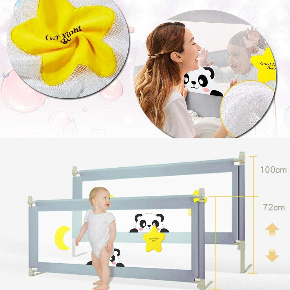 100CM Height Adjustable Folding Bed Rail Kids Safety Cot Guard Protecte (180X100CM Single Side 1 PCS) image number 1