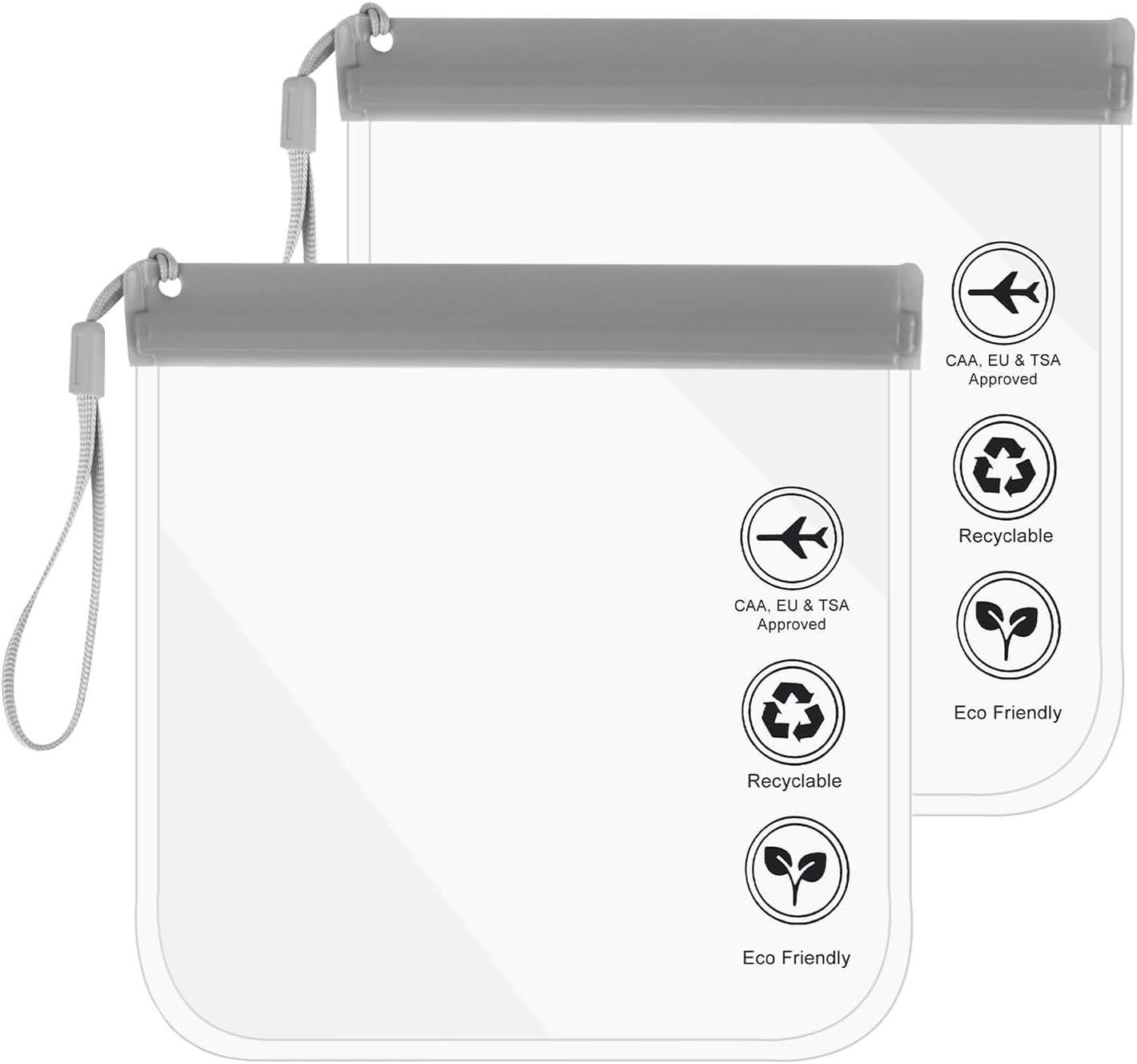 Demistus 2-Piece Reusable Tsa-Approved Clear Travel Toiletry Bag Set, Travel Accessories Makeup Pouch, Vacation Essentials Luggage Accessories (20X20) Pink