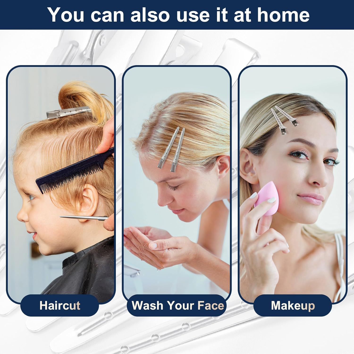 Annhua 12Pcs Duckbill Hair Clips - 9Cm Stainless Steel Alligator Sectioning Clips for Hair Styling, Cutting, Blow Drying & Makeup - Ideal for Home and Salon Use, Silver image number 6