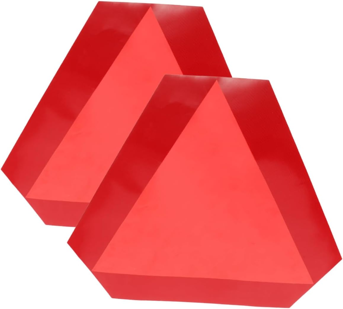 2Pcs Slow Moving Vehicle Sign Triangle Safety Sign Reflective Slow Moving Car for Warning and Caution at Night Low Visibility Areas image number 4
