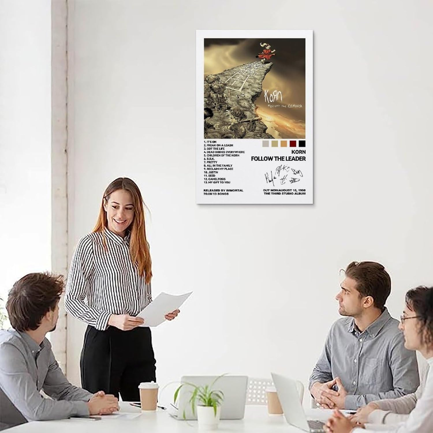 Korn Poster Rock Band Music Album Comcis Retro Vintage Cover Poster Canvas Painting Wall Art Picture Home Decor Print for Bedroom Living Room Dorm Study Bar Office 16X24Inch(40X60Cm) image number 1