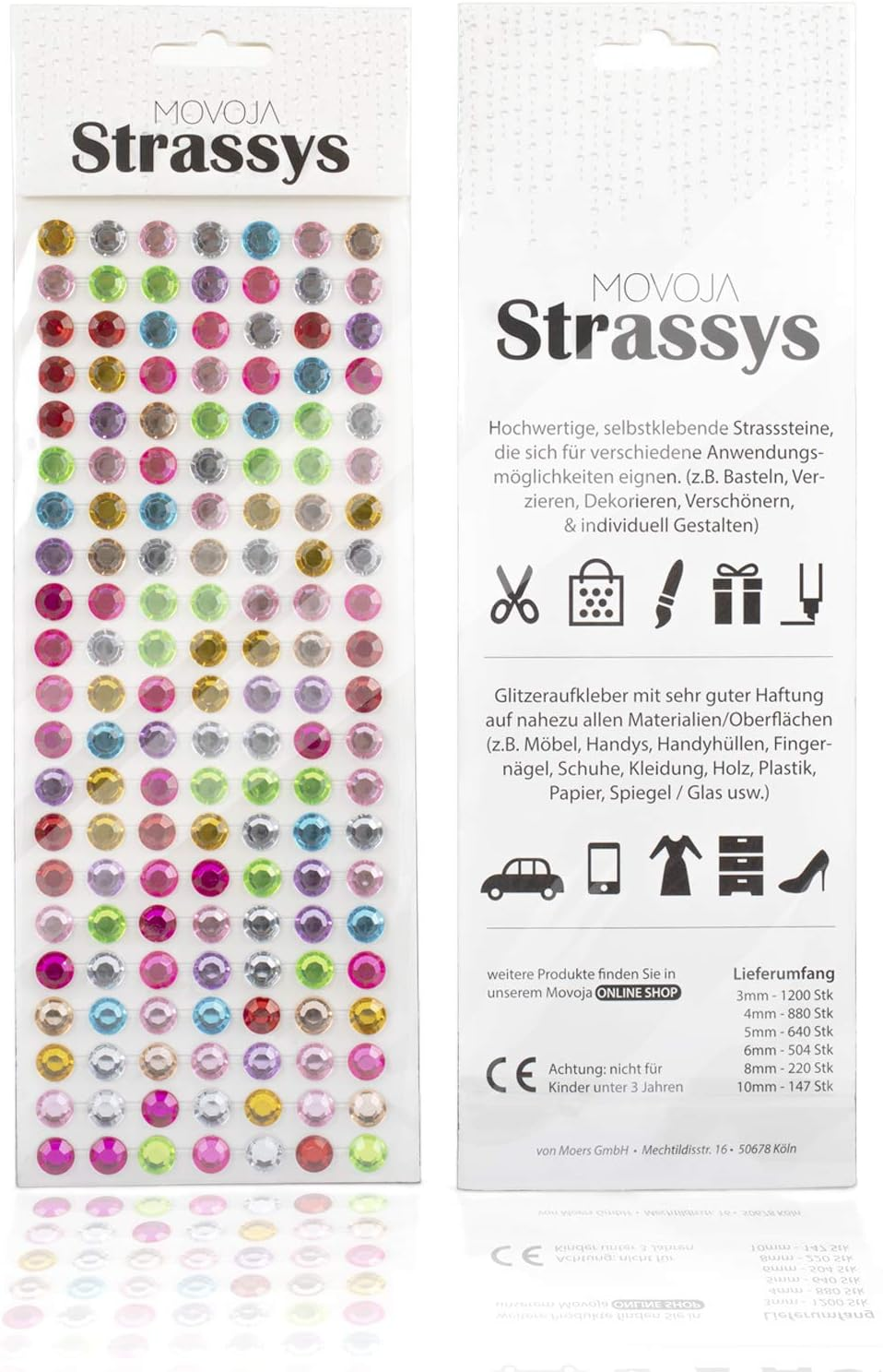 Movoja - 640 X 5Mm Fuchsia round Rhinestones - Self Adhesive Rhinestones for Decorating and Crafting image number 3