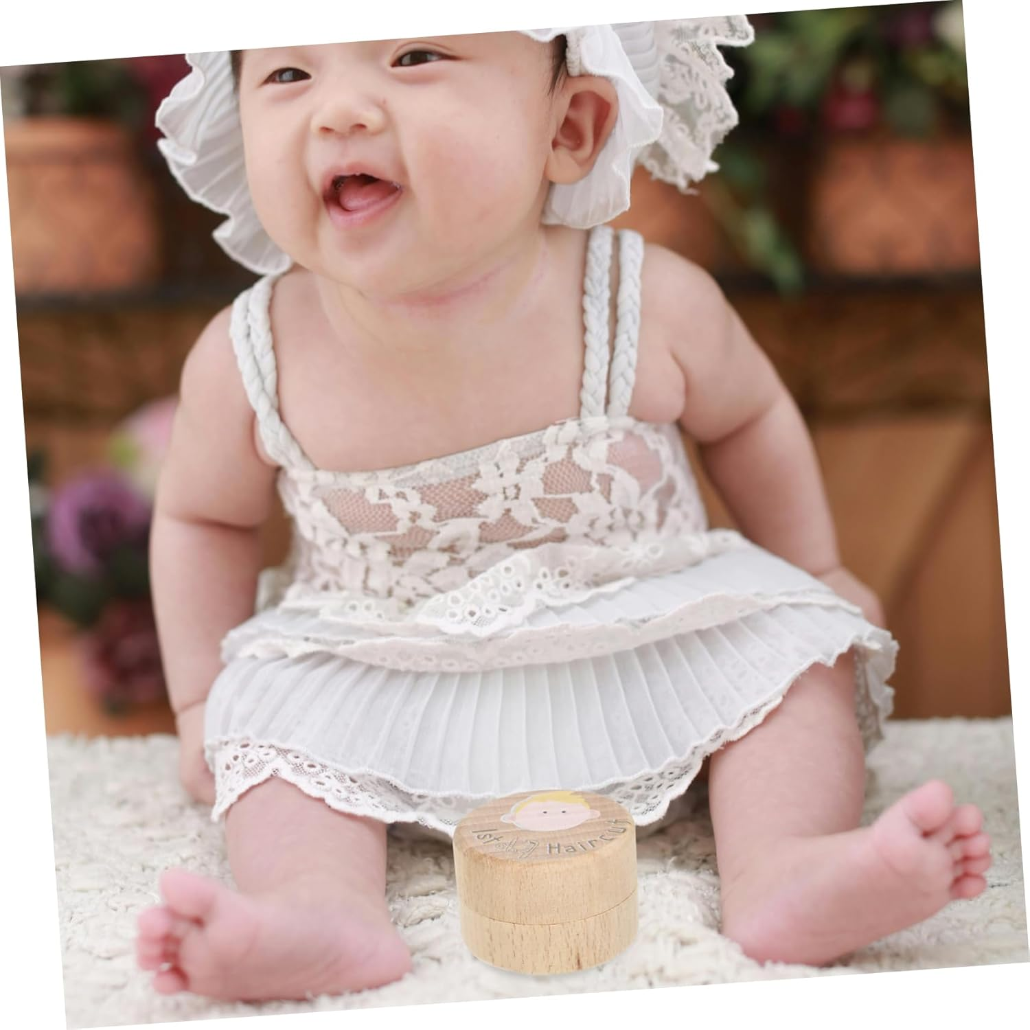 Boy Keepsake Box Wooden Haircut Storage Holder for First Haircut Memories Compact Haircut Container for Boys and Cherish Special image number 2