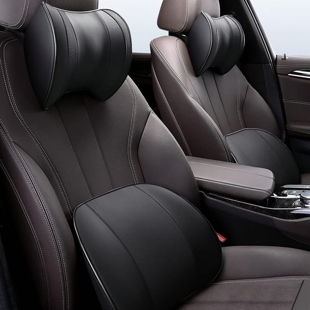 Lumbar Support and Car Neck Pillow for Office Chair and Car Seat, XICEN Softness Memory Foam Erognomic Seat Cushion with Adjustable Strap, Comfortable Ergonomic Design image number 1